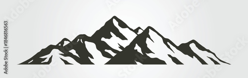 silhouette of mountain icon set vector landscape design, mountain peaks background