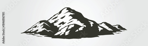  mountain range silhouette vector ideal for outdoor, nature, adventure, travel, tourism designs, logos, prints, decorations, and banners.