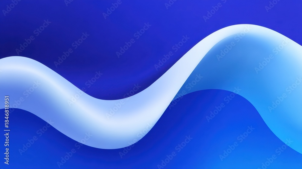 Obraz premium Abstract flowing wave pattern in blue gradient colors highlighting smooth curves and modern design suitable for backgrounds or artistic projects