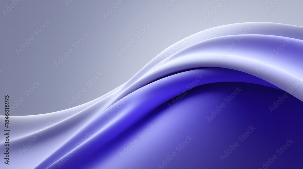 Fototapeta premium Elegant Flowing Blue Purple Fabric with Soft Curves and Gradients Creating a Serene and Soothing Atmosphere for Background or Textile Designs