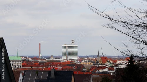 bielefeld germany cityscape in winter 4k 30fps video