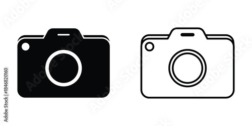 Camera icon set. Digital camera symbol.