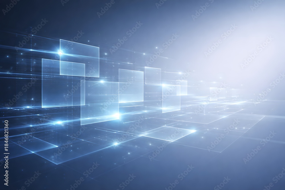 Fototapeta premium Futuristic abstract blue technology background featuring a digital line pattern and concept data network design