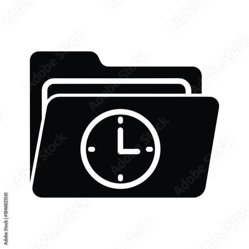 Folder with clock icon representing time management