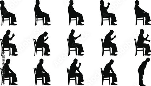 Sequence of a person getting up from a chair