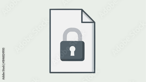 Document security icon with a padlock symbol representing data protection and confidentiality