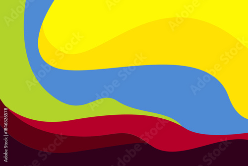 Modern Abstract Design with Warped Color Waves