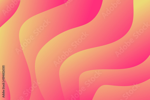 Vibrant Hot Pink and Orange Fluid Stripe Pattern