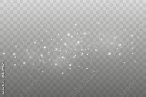 White Glitter Dust Trail with Shining Light Particles, Vector
