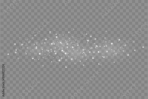 White Glitter Dust and Shining Light Particles, Vector Illustration