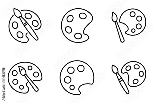 Palette icon set, on white background.