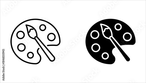 Palette icon set, on white background.