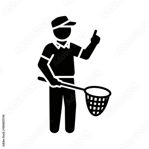 Police Officer Silhouette with Stop Sign – Law Enforcement Control Vector