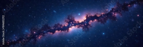 Celestial path, countless stars aligned across inky black , nebulae, cosmos, glitter