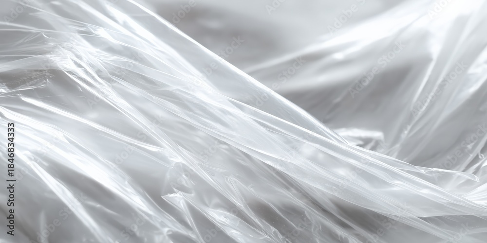 Obraz premium Wrinkled clear plastic texture with light reflections