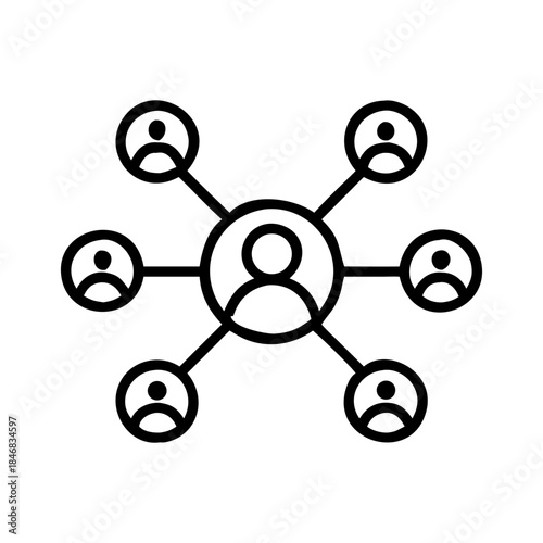 A business ecosystem icon bold outline vector illustration design