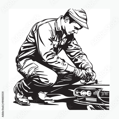 vector illustration of a mechanic