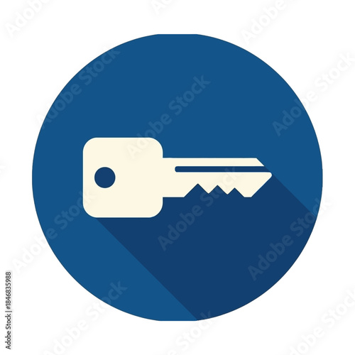 3D glossy metal key vector illustration and round button icon symbol for secure web business internet access and password lock tool design3D glossy metal key vector illustration and round button icon 