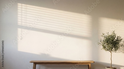 Minimal interior mockup with natural light for product display and branding presentations