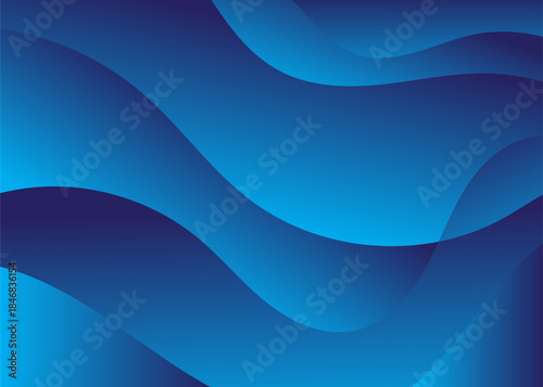 Abstract background with deep blue waves and a subtle light