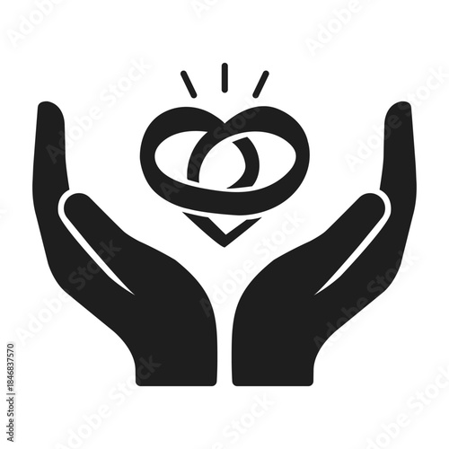 hand hold infinity heart icon