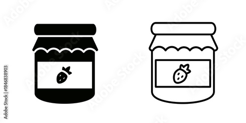 Jam jar set icon isolated on white background.