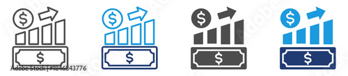 profit icon set with multiple style