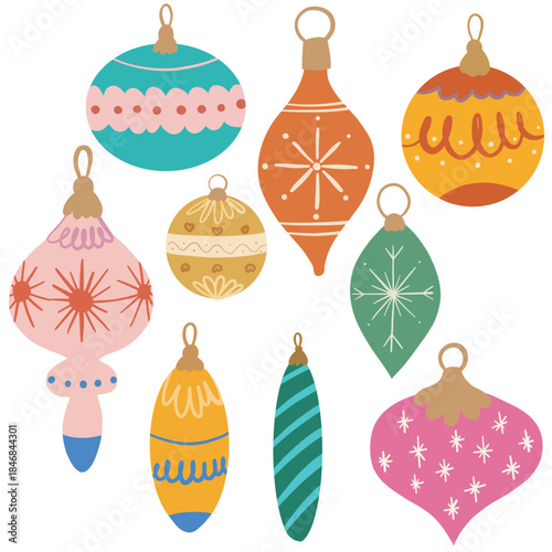 set of christmas balls