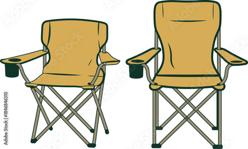 Wooden dining chair with upholstered seat, isolated 3D render on white background