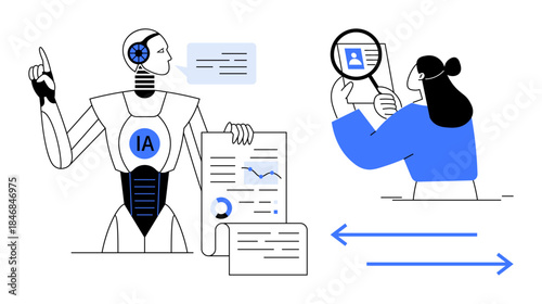 Artificial intelligence concept. Artificial intelligence enhancing data analysis and decision-making. Artificial intelligence improving human collaboration and technology integration. For tech