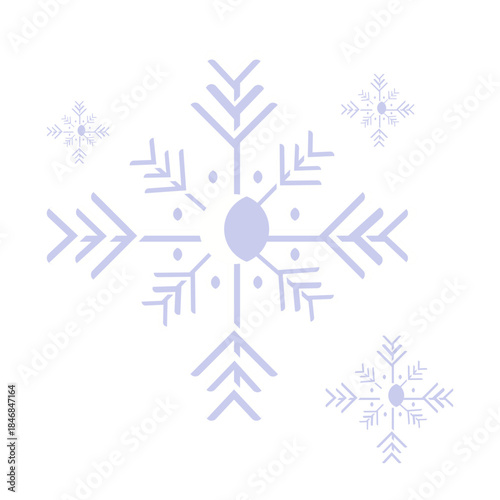 Gentle Snowflakes: A delicate illustration of winter's embrace, showcasing unique snowflake patterns, symbolizing the quiet beauty of a snowy day.