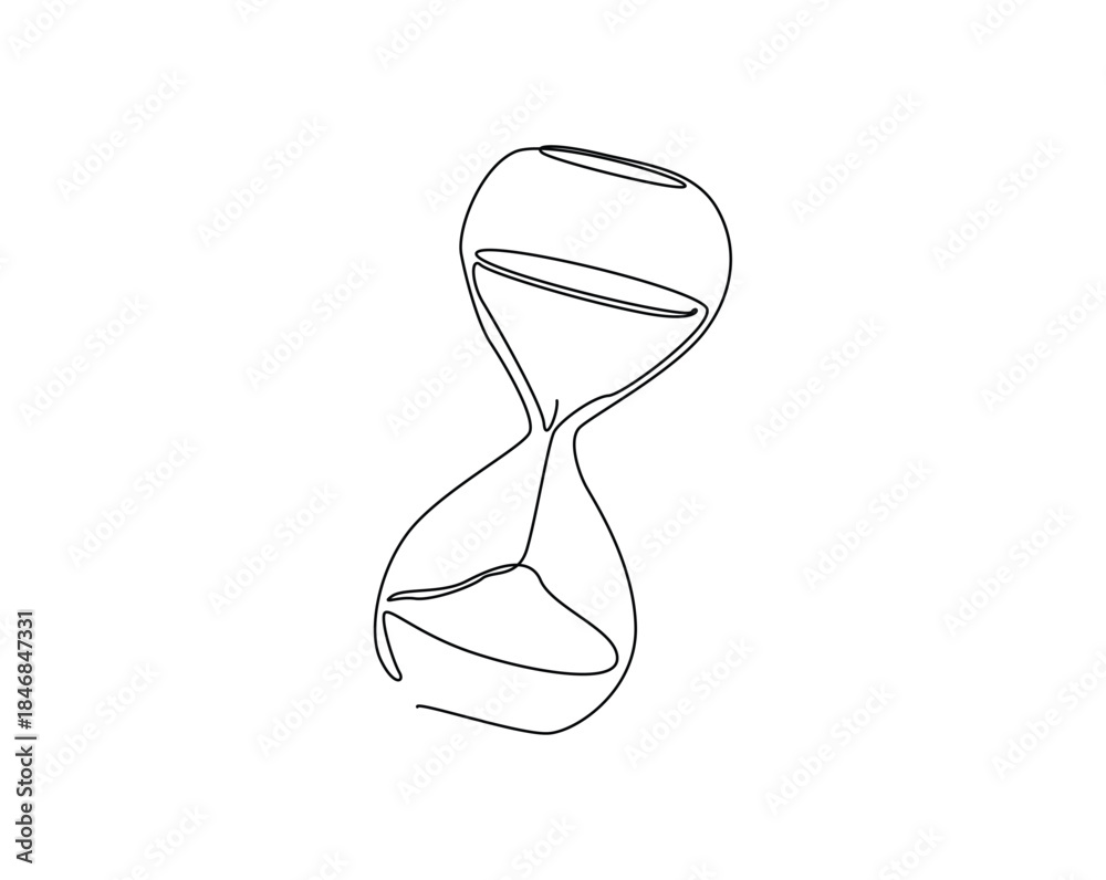 custom made wallpaper toronto digitalOne continuous line drawing of hourglass timer. Sand glass timer tractor outline drawing illustration.