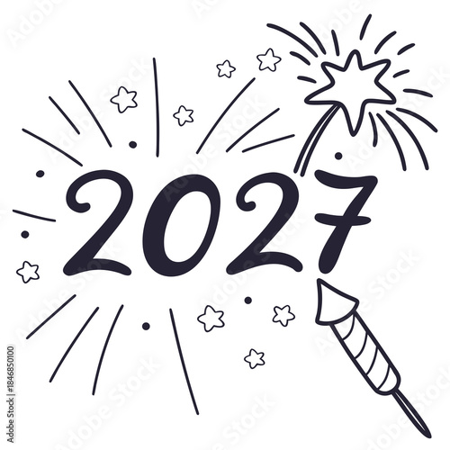 Black 2027 new year sparkler firework