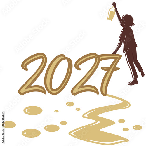Gold paint 2027 date silhouette woman painting woman silhouette