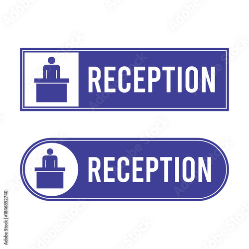Reception Desk Icon Sign for Office Direction Vector Illustration