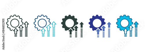 Incremental Upgrade Icon Set Multiple Style Of