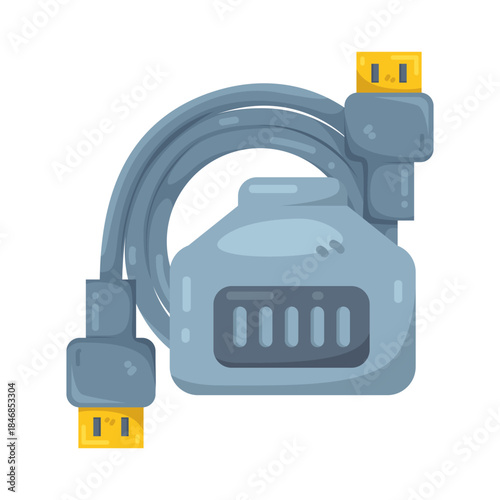 Illustration of HDMI Cable and Connector