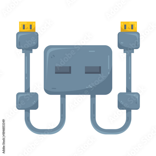 Illustration of HDMI Cables with Adapter