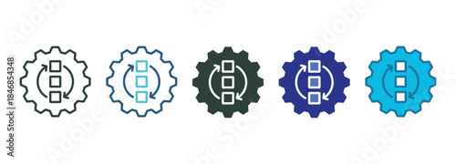 Process Standardization Icon Set Multiple Style Of