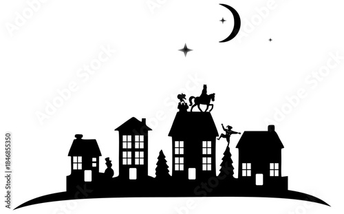 Sinterklaas Silhouette - Sinterklaas or Saint Nicholas will come to town bringing gifts.