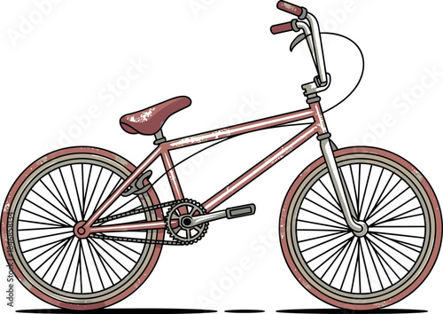 Vintage Retro Style BMX Stunt Bicycle Vector Illustration