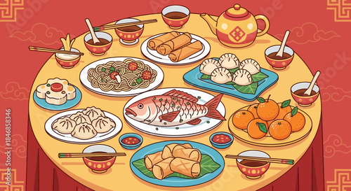 Festive Lunar New Year Feast Delicious Dishes and Traditions on Display