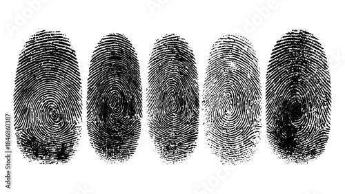 Grunge fingerprint handprint wallpaper pattern set background. scary dirty ink stains crime security identity concept vector bundle design.