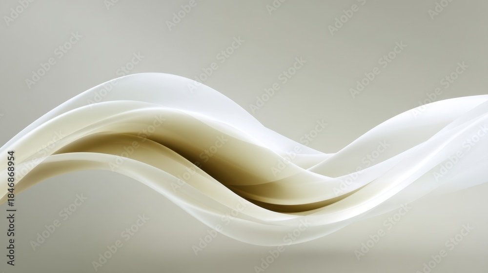 Obraz premium Ethereal Flow of White Fabric Creating Soft Waves on Gentle Background for Elegant and Minimalist Visual Concepts