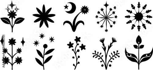 Sparkling stars shining brightly in dark night sky