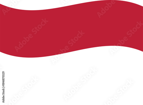Indonesia flag waving vector, flat minimal national banner
