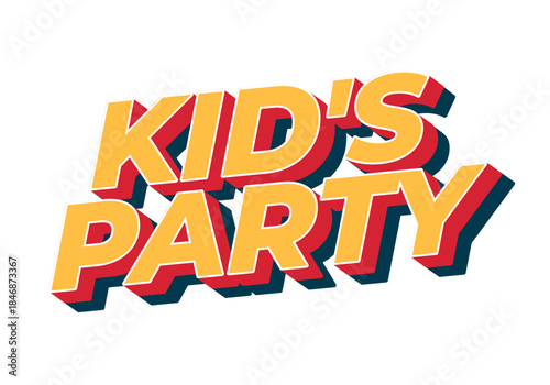 Colorful text design for kids party event