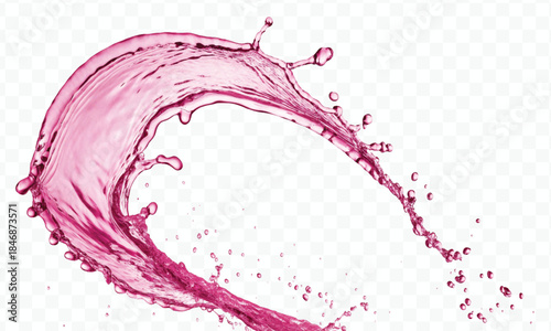 dynamic smooth liquid fresh water splash with drops in mid air cut out and curve style isolated on white background