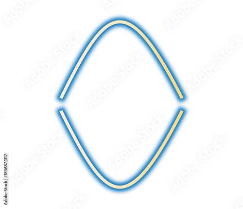 Abstract Diamond Loop Line PNG | Symmetrical Curve Frame Design