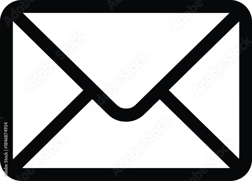 Minimalist envelope mail icon line illustration simple email message symbol outline design isolated on white background